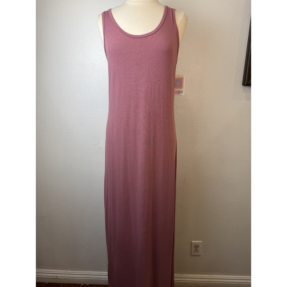 NWT LulaRoe Dani Rose Pink Scuba Maxi Dress Size L